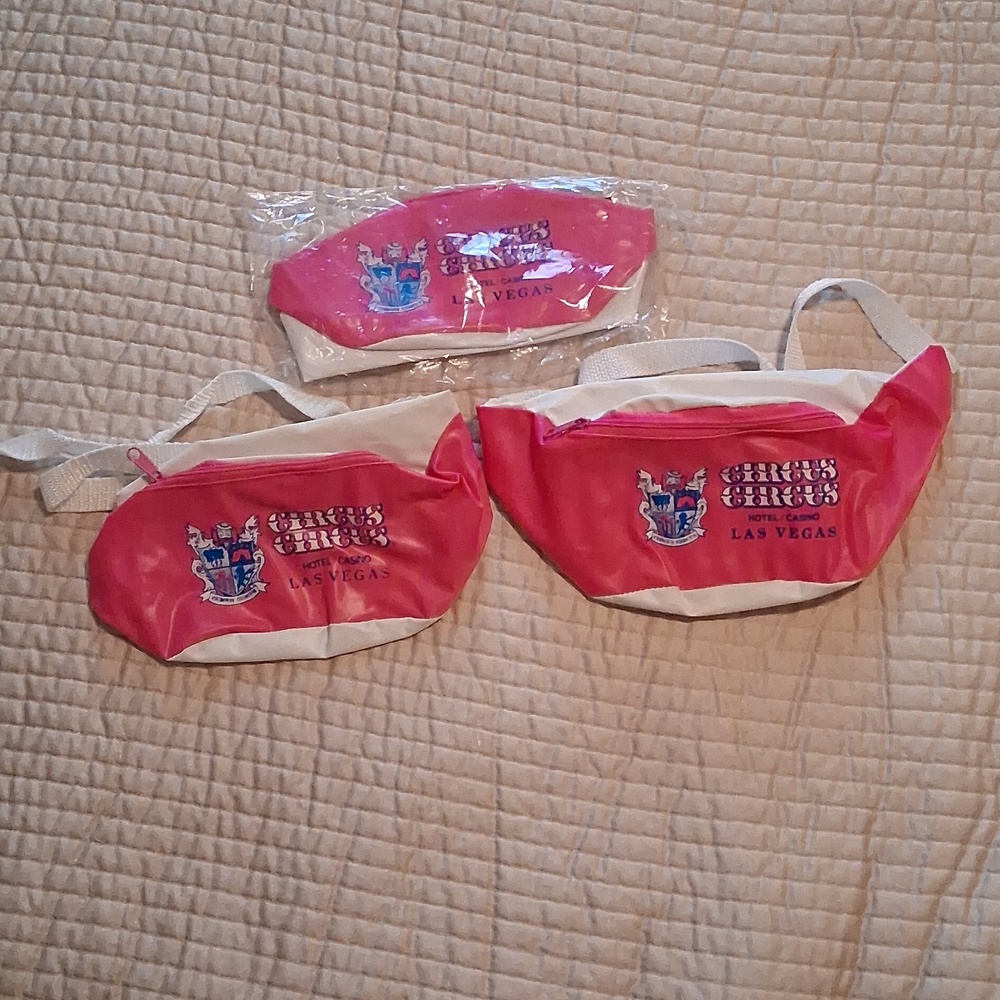 Vintage Circus Circus Las Vegas Fanny Pack Belt Bag Bundle - NEW